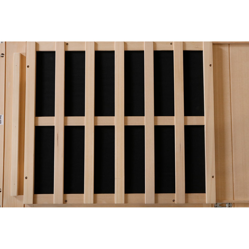 Holaki 1 - Person Bluetooth Compatible FAR Infrared Sauna 800W Indoor Personal Sauna with Control Panel, Natural, Hemlock