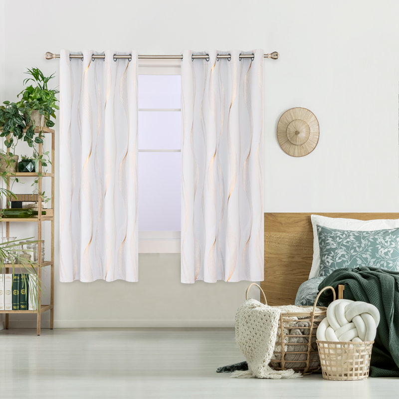 Maisonet Blackout Curtain Pair, Greyish White, 168cm Width x 183cm Drop