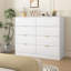 Commode 8 tiroirs pour chambre à coucher, commode de chambre moderne en bois, commode 8 tiroirs, commode haute pour placard, organisateur de commode pour le salon, placard, couloir blanc-131439145