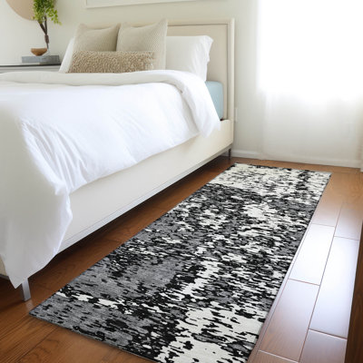 Premium Machine Washable Prisco Black Rug