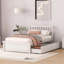 Lit plateforme moderne et fonctionnel en bois avec deux tiroirs, offrant un rangement spacieux et un design élégant pour votre chambre à coucher.