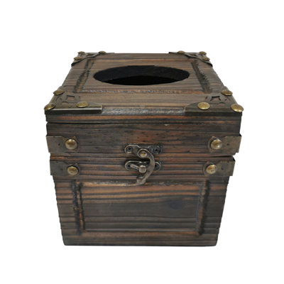 Boîte à mouchoirs carrée en bois massif