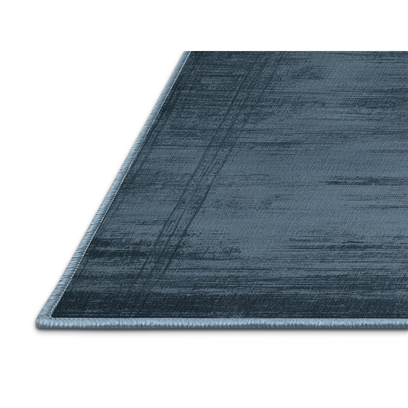 Tapis bleu abstrait lavable à la machine