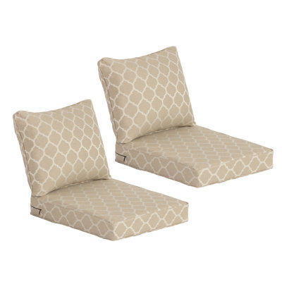 24" x 27" Outdoor/Indoor Deep Seat Patio Chair Cushions (Set of 2) - Water Repellent Design