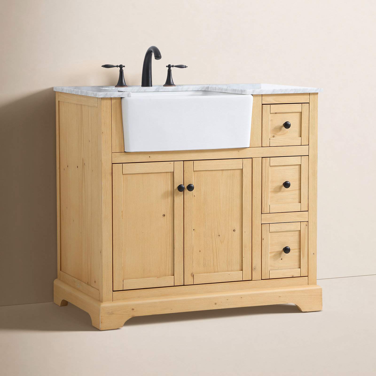 Pardue 36'' Single Bathroom Vanity, Natural Wood
