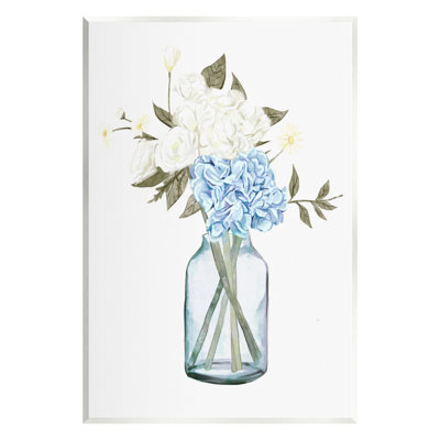 «Blue Hydrangea Bunches Vase Floater», art mural par Ziwei Li