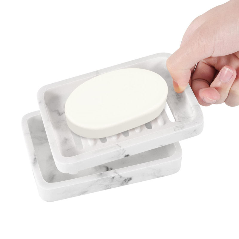 Porte-savon, porte-éponge à double drain, boîte de contenant de douche amovible pour salle de bain