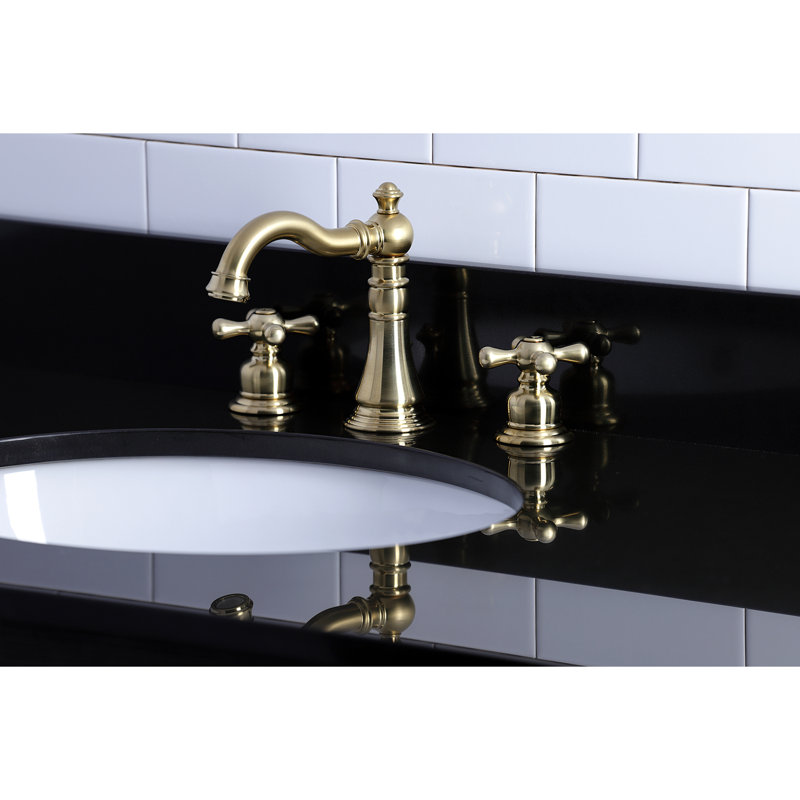 Robinet de salle de bain espacé avec ensemble de drain American Classic, Laiton satiné
