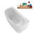 47" Streamline Soaking Acrylic Freestanding Bathtub, Bamboo Tray, Drain-103682627