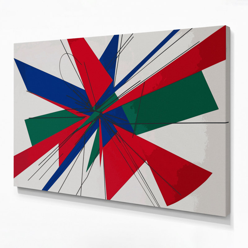 «Geometric Abstraction 3», art mural sur toile grise, H 12 po x l 18 po