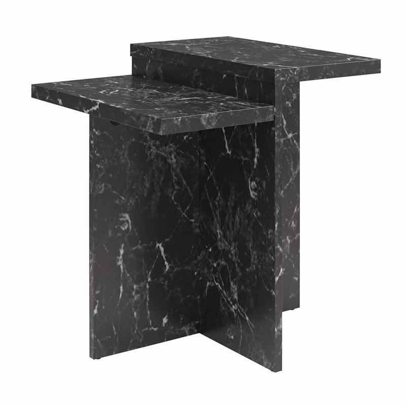 Ced Pedestal End Table, Black