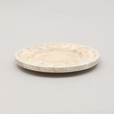 Assiette de présentation artisanale en bois blanc de 33 cm, napperons décoratifs en bois, vaisselle artisanale en bois pour dresser la table