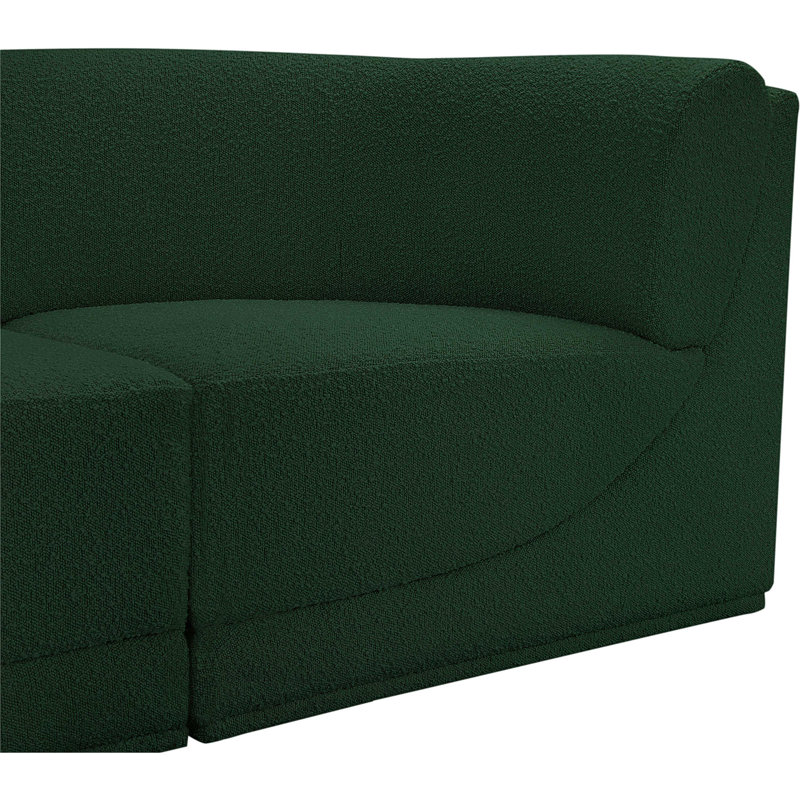 Ollie 68" Upholstered Sofa, Green Boucle Fabric