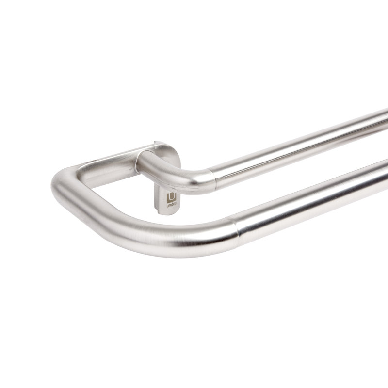 Tringle à rideaux double réglable 0,75 po, Nickel mat, H 2,25 po x l 152 po x P 5,13 po