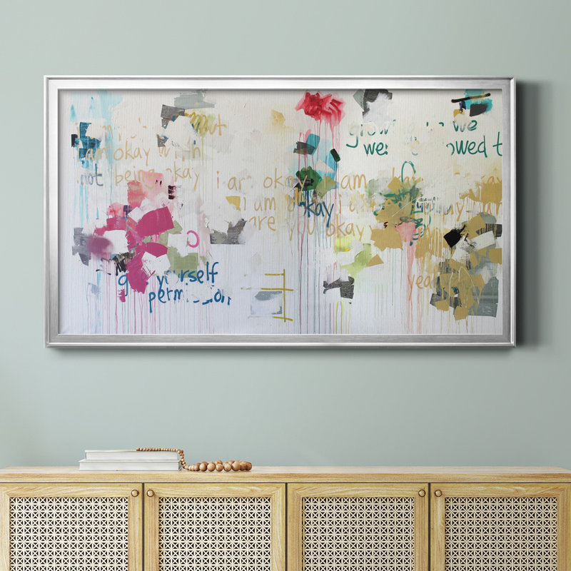 Kent Youngstrom - peinture encadrée, Pas de tapis, H 14,5 po x l 26,5 po x P 1,5 po, Toile encadrée argentée