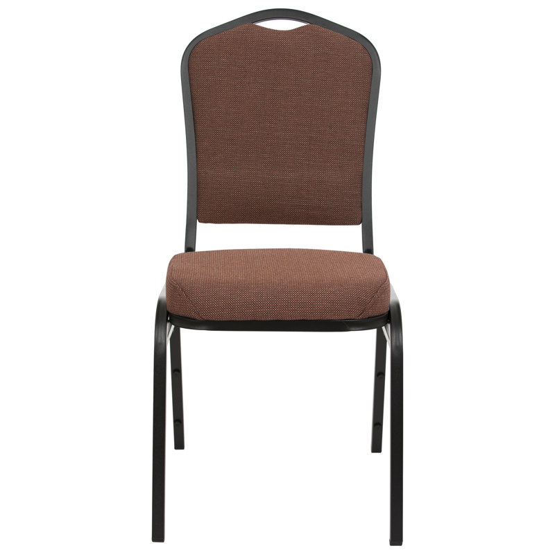 Lila Fabric Stack Chair (2 Pack), Brown, Black