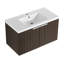 Armoire de salle de bain 36 po avec lavabo en résine, portes et conception à fixation flottante