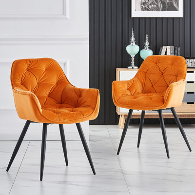 Velvet Tufted Upholstered Armchair Runge
