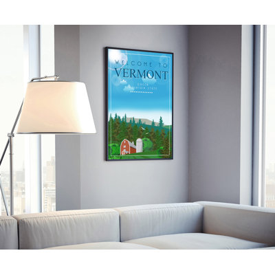 Vermont Retro Style State Travel Poster, Vintage Unframed Print, Home And Office Wall Art