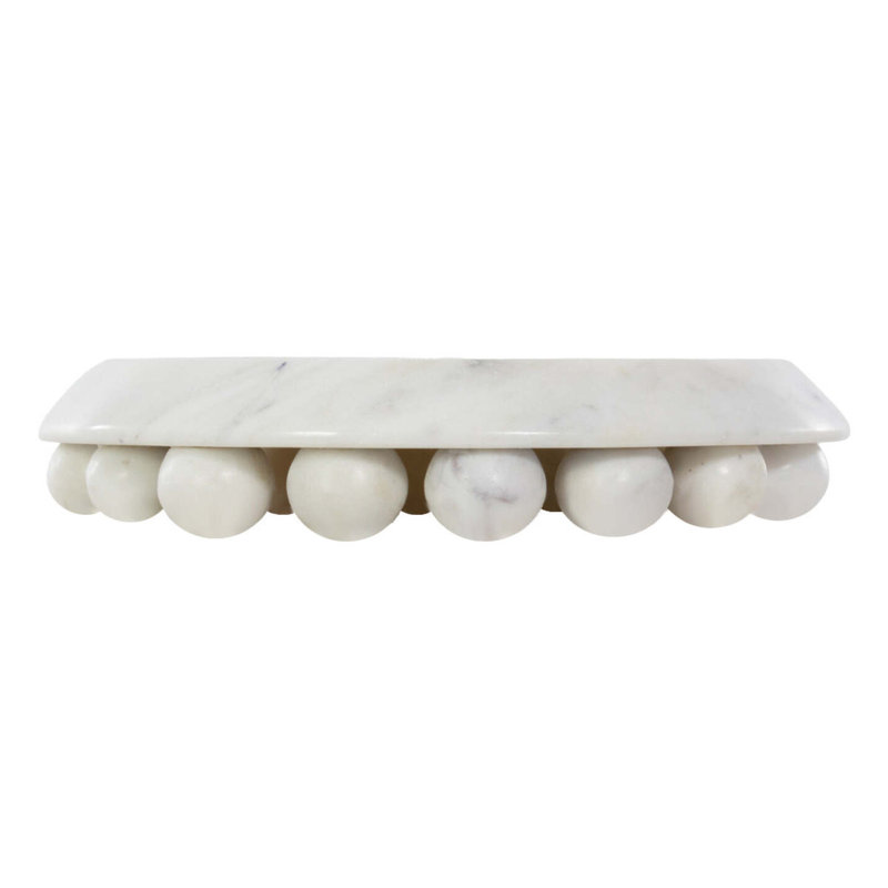 Handmade Marble Decorative Plate, White