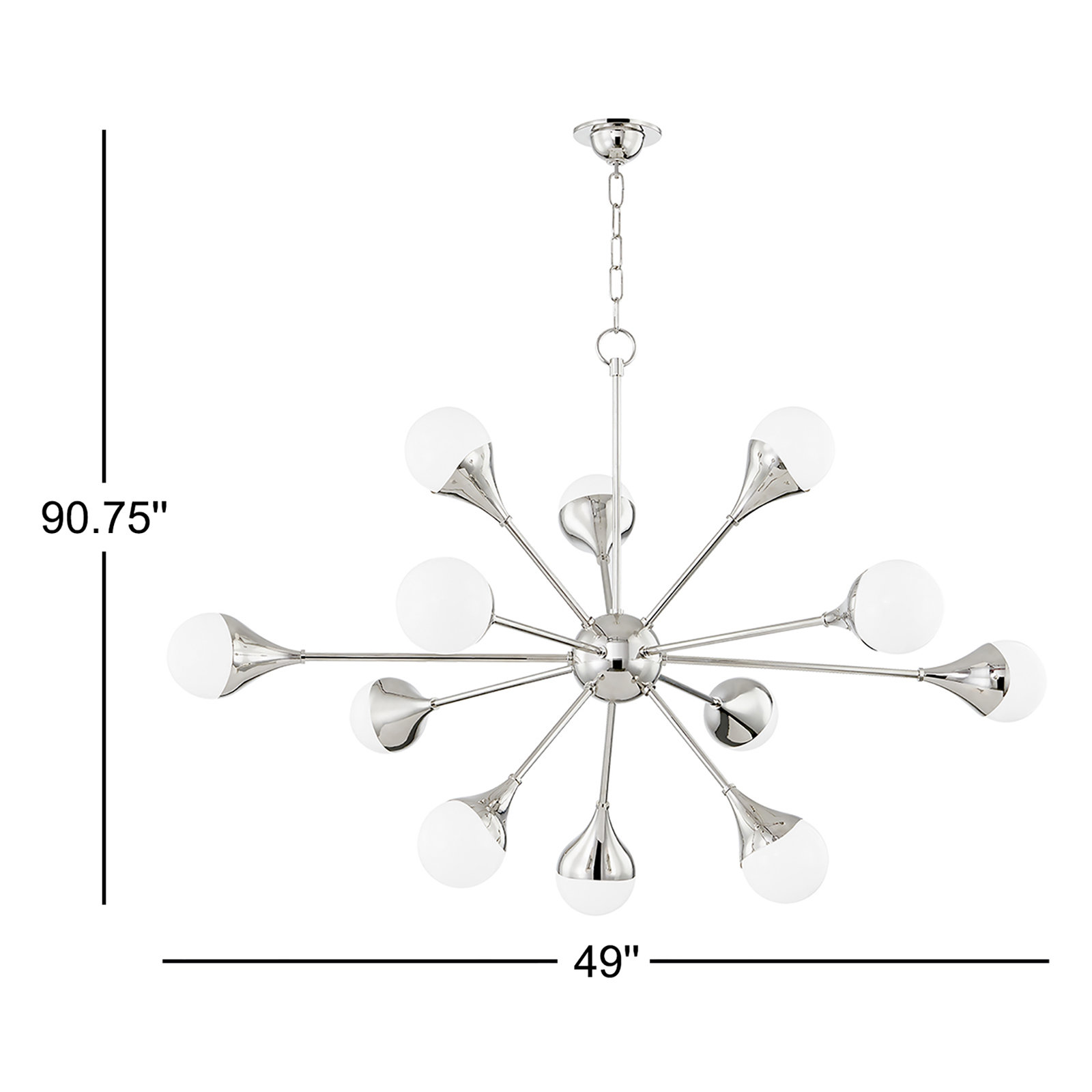 Ariana 12-Light Chandelier,  Polished Nickel