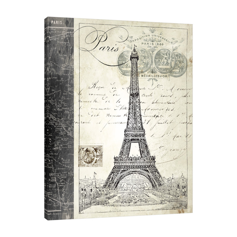 «Paris Exposition: Eiffel Tower II» par Tre Sorelle Studios, reproduction d'art graphique sur toile