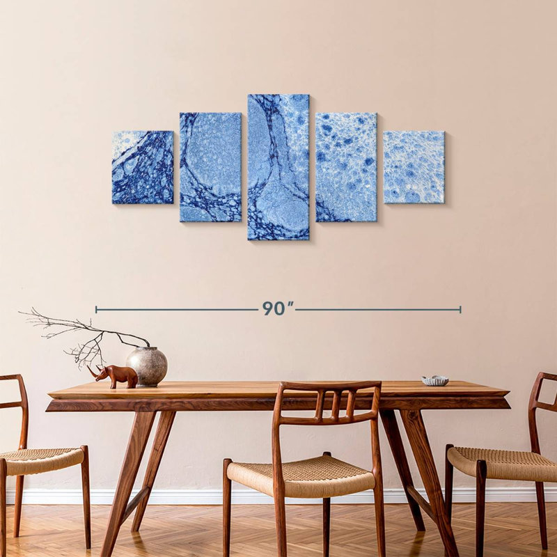 Marbled Blue Glazer, H 36 po x l 80 po