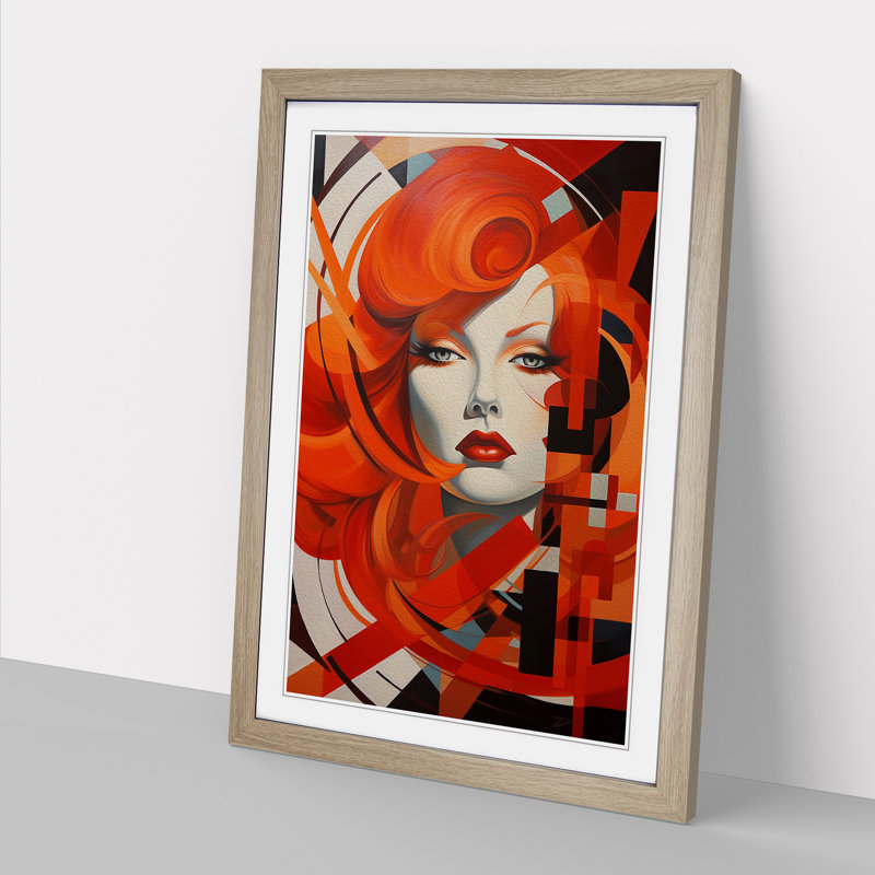 Red Headed Woman Constructivism - Framed Print