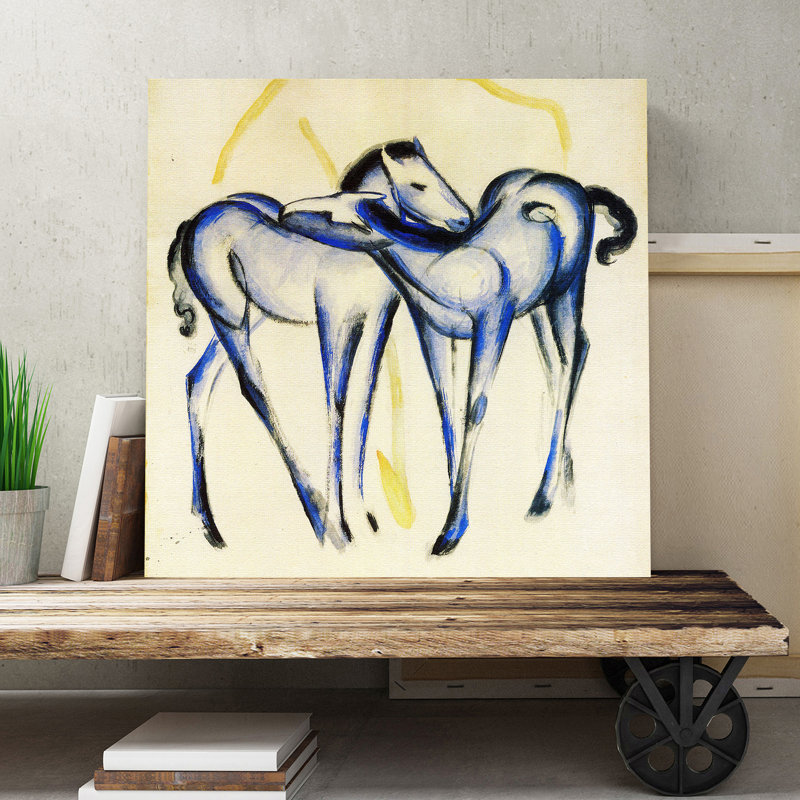 Two Blue Horses by Franz Marc - Wrapped Canvas, 76cm H x 76cm W