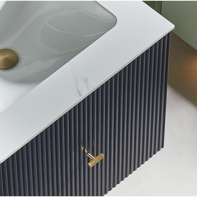 Ula 24" Dark Blue With White Countertop, Dark Blue, White