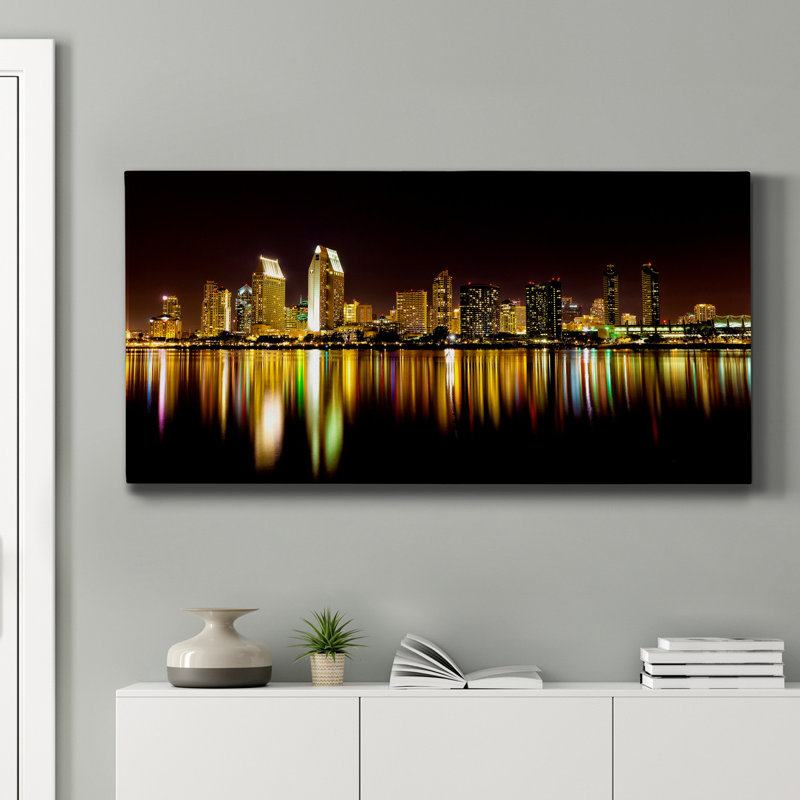 San Diego Skyline - impression sur toile tendue, H 40 po x l 20 po x P 1,5 po