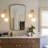 2-Light Brass Wall Sconce With Frosted Glass Globes