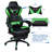 RAYS Reclining Ergonomic Faux Leather Swiveling PC & Racing Game Chair with Footrest-41302461