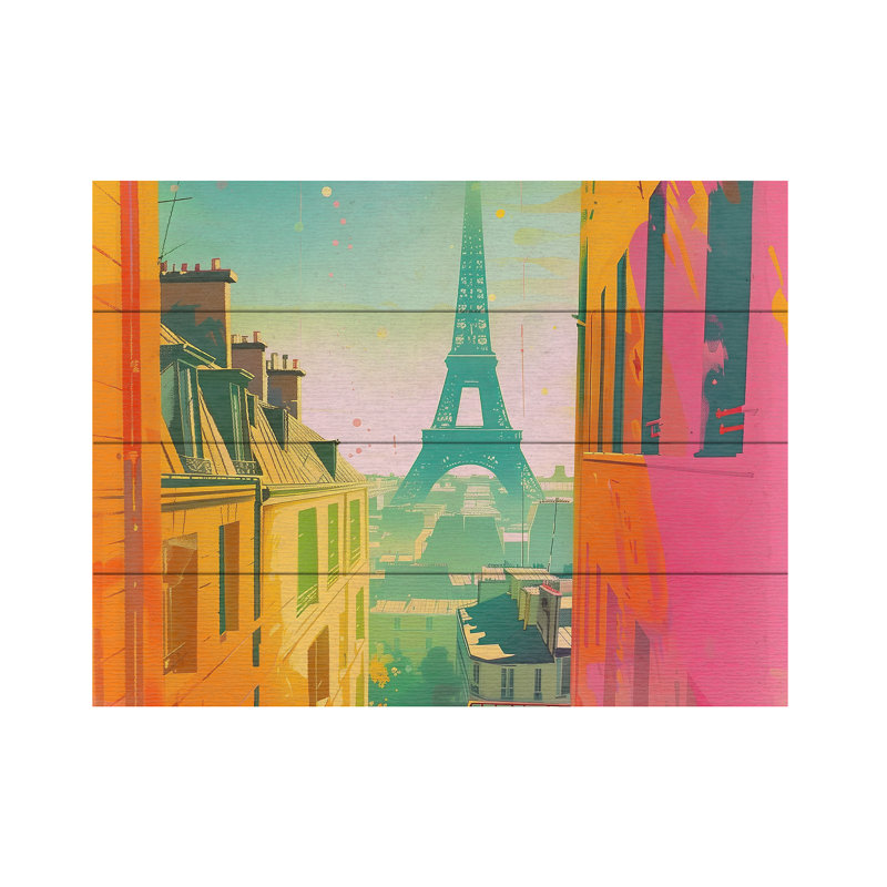 Sasha Paris Colours IV Wood Slat Art, 18" H x 22" W