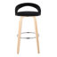 Tabouret de bar à hauteur fixe avec pivot en bois et velours avec repose-pieds rond en métal - ensemble de 2-125535659-125535658