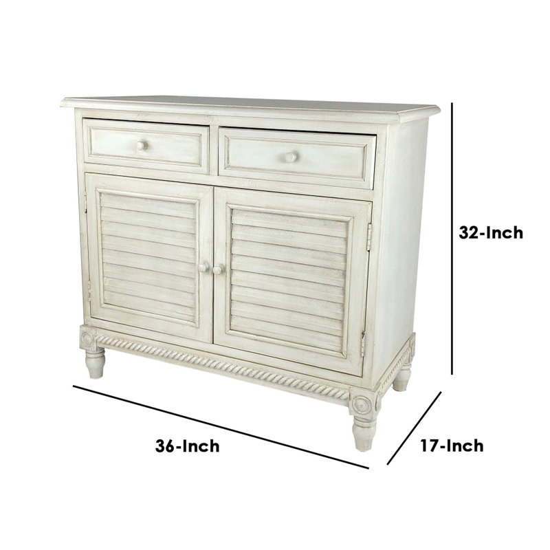 Kimbro Solid Wood Accent Cabinet, White