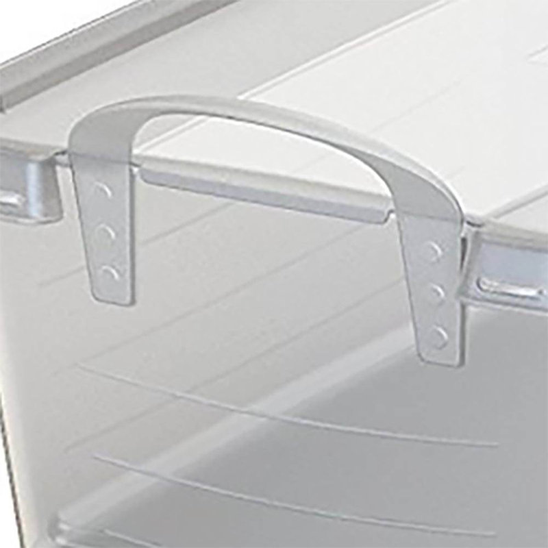 Clear White Stackable Plastic Lidded Storage Box Set