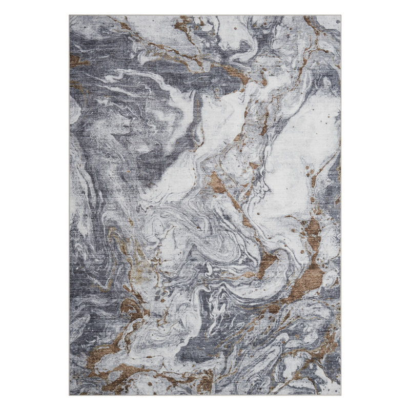 Area Rugs Soft Washable Boho Area Rug - Modern Abstract Non-Slip Faux Wool Vintage Floor Mat for Living Room, Bedroom, Dining, Kids Room