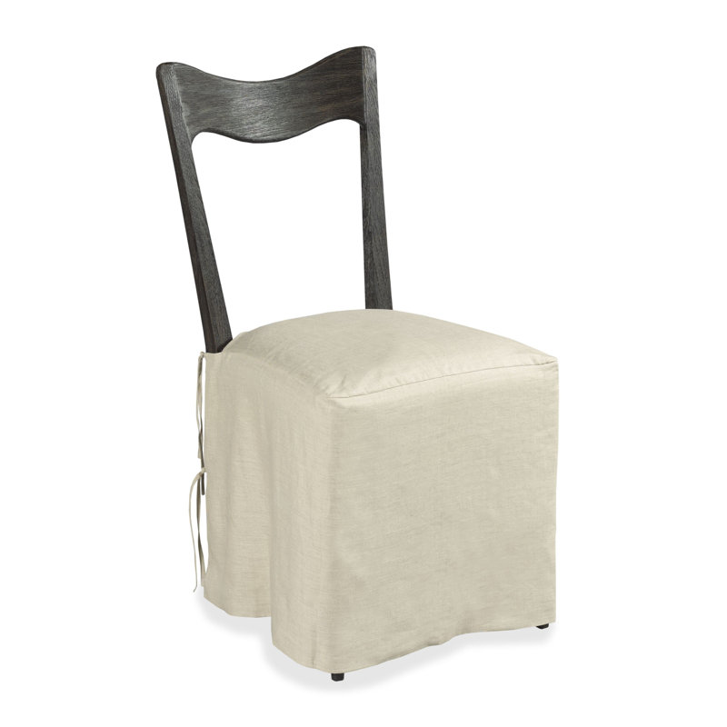 Silhouette Upholstered Dining Chair, Worn Black