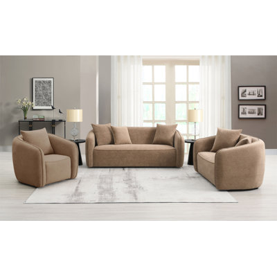 Keith Brown Chenille 3PCS Living Room Set
