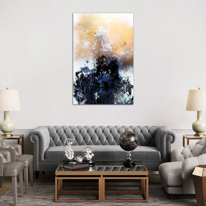 Melting Gold Ii by Sana Jamlaney - Wrapped Canvas Painting, 152.5 cm H x 101.5 cm W