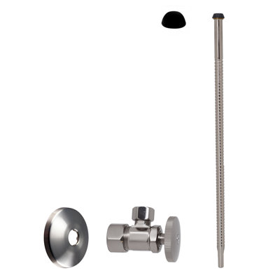 5/8" x 3/8" OD x 15" Corrugated Faucet or Toilet Supply Line with 1/4 Turn Angle Shut Off Valve