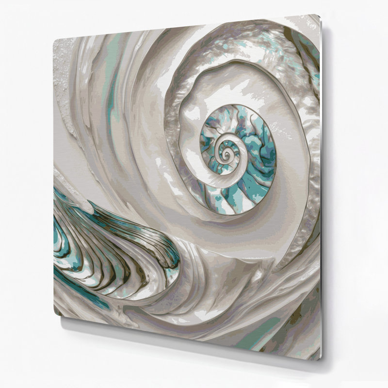 Art mural en métal gris Coastal Abalone, H 8 po x l 8 po
