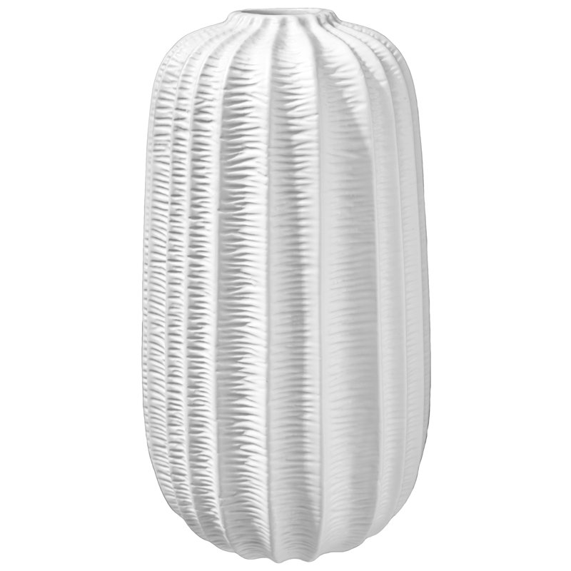 Vase de table en céramique, Blanc, H 10,5 po x l 6 po x P 6 po