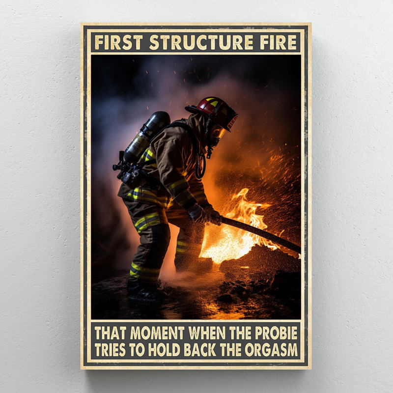 Firefighter First Structure Fire - 1 Piece Rectang " Firefighter First Structure Fire ", 36" H x 24" W x 1.25" D