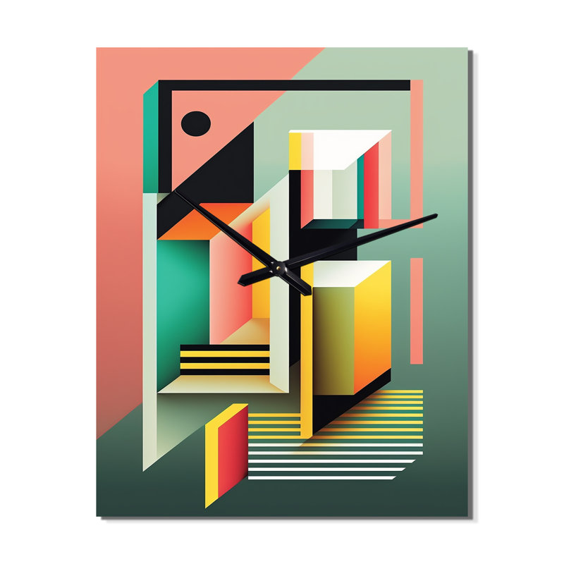 Horloge murale rétro surdimensionnée géométrique VI - Modern, Grand