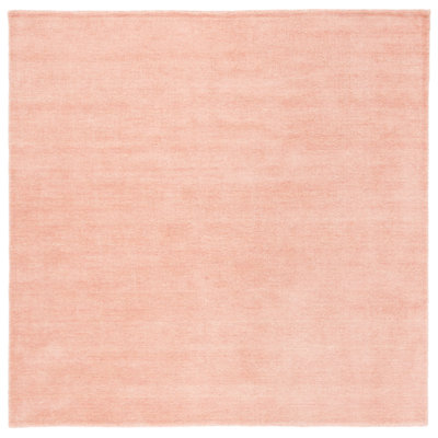 Ewen Hand Loomed Wool/Cotton Solid Color Rug in Light Pink
