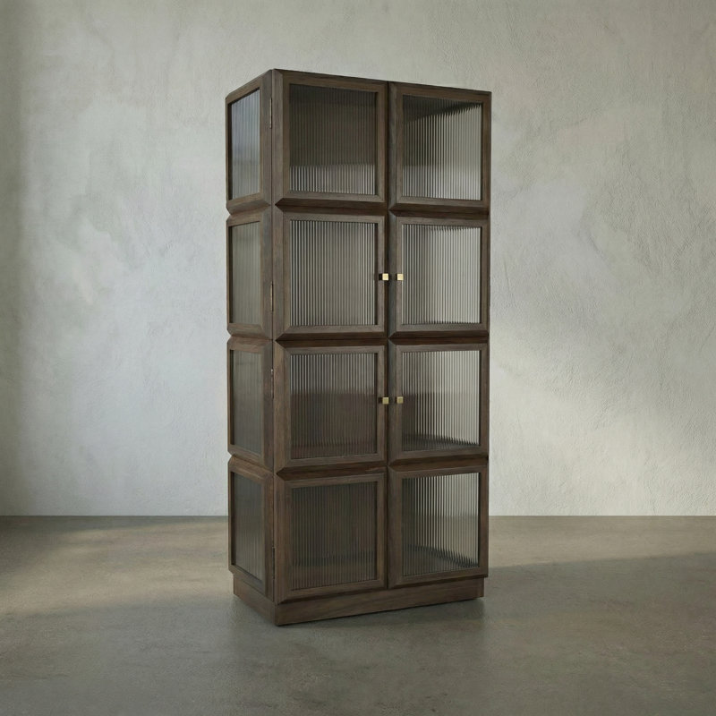 Collins Dining Cabinet, Dark Walnut/Clear