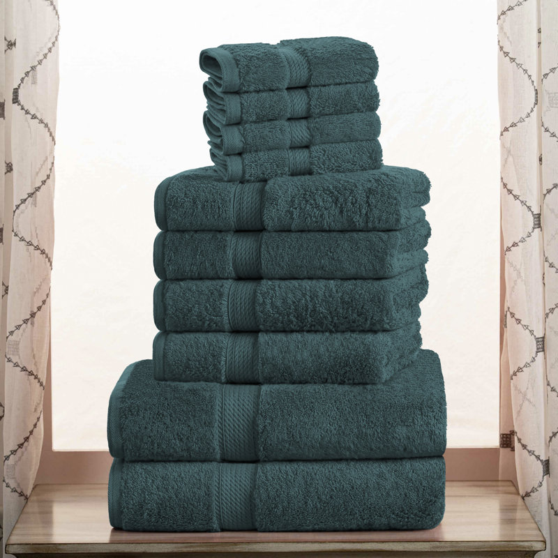 Ensemble de serviettes de bain luxueuse en coton égyptien de qualité très absorbant Scotia , Sarcelle