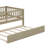 Rustic Wooden Daybed With Underbed Trundle And Protective Fence-Style Guardrails-541746096